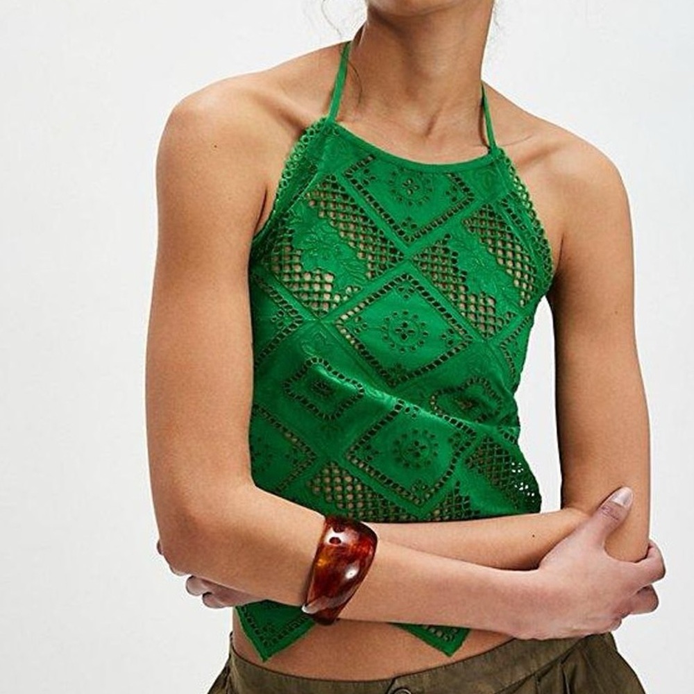 Free People • Hankie Halter top - Kelly green
